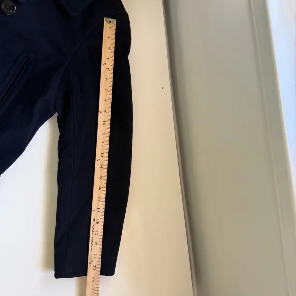 J Crew NWT Dock Peacoat Pea Coat Wool Navy Jacket Size Medium Classic Nautical